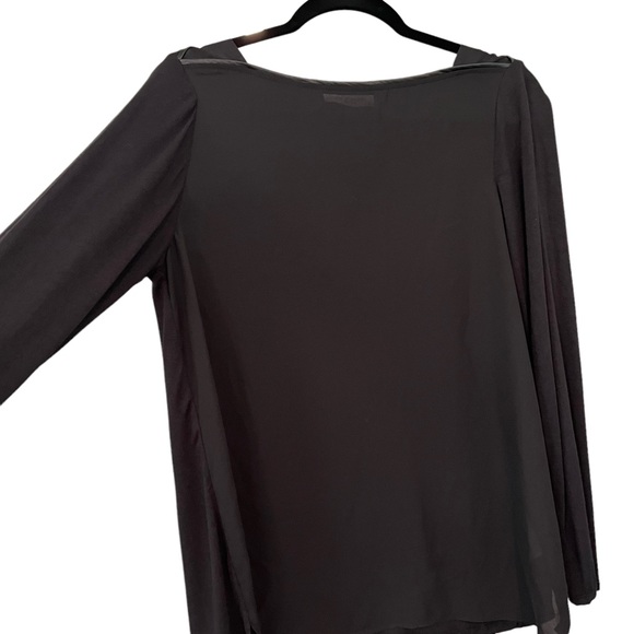 Lola & Sophie Faux Leather Piping Boat Neck Top - Picture 9 of 12